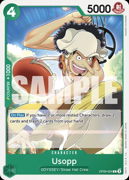 Usopp, One Piece card OP09-024 — EMPERORS IN THE NEW WORLD set