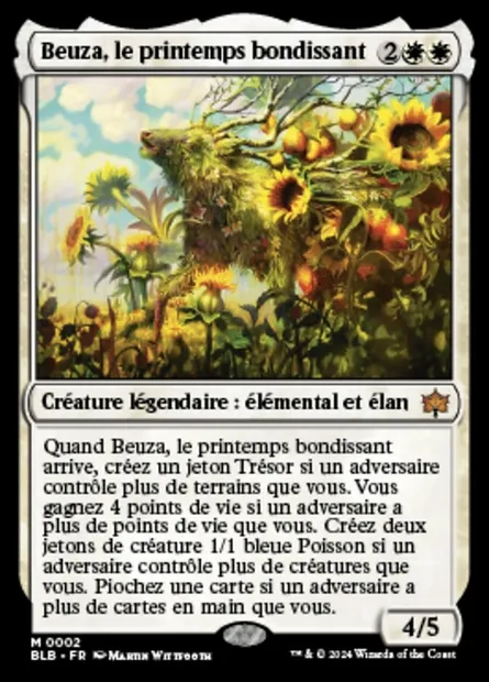 Beuza, le printemps bondissant, carte Magic BLB 2 — extension Bloomburrow