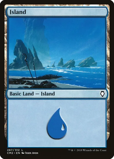 Island, Magic card CM2 287 — Commander Anthology Volume II set