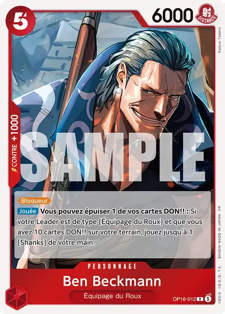 Ben Beckmann, carte One Piece OP16-012 — extension L'HEURE DE LA BATAILLE DÉCISIVE
