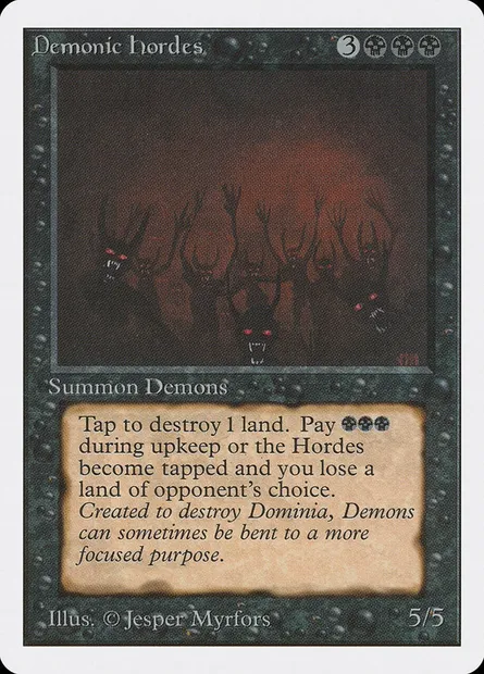 Hordes démoniaques, carte Magic 2ED 104 — extension Unlimited Edition
