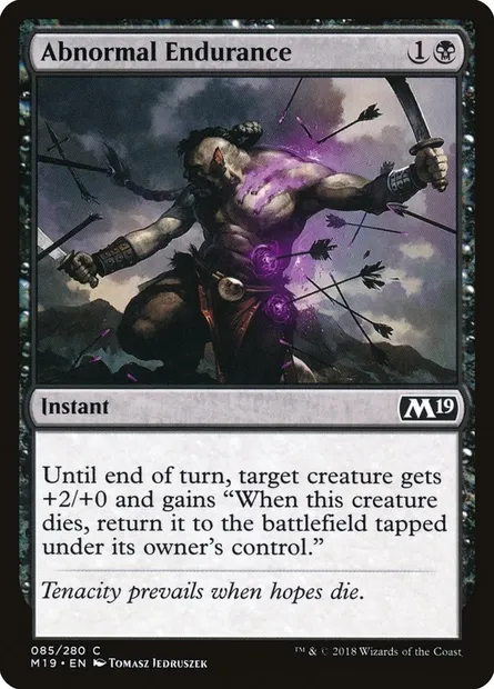 Abnormal Endurance, Magic card M19 85 — Core Set 2019 set