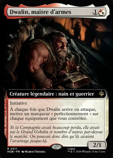 Dwalin, maître d'armes, carte Magic HOB 311 — extension The Hobbit