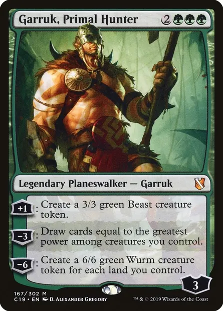 Garruk, Primal Hunter, Magic card C19 167 — Commander 2019 set