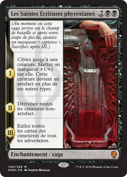 Les Saintes Écritures phyrexianes, carte Magic DOM 100 — extension Dominaria
