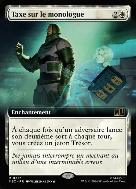 Taxe sur le monologue, carte Magic MSC 317 — extension Marvel Super Heroes Commander