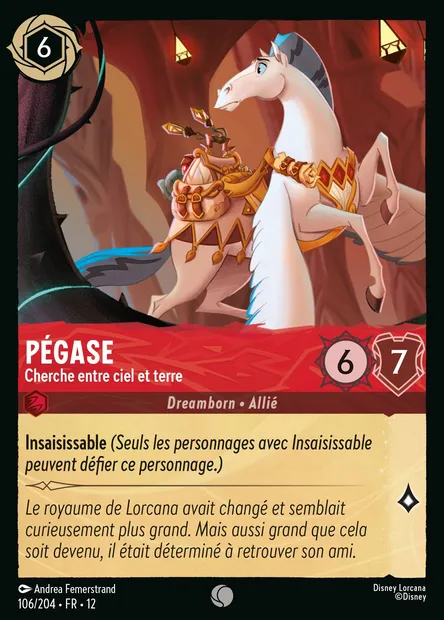 Pégase - Cherche entre ciel et terre, carte Disney Lorcana CH12-106 — extension Contrées Inconnues