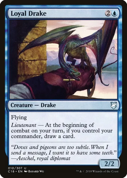 Loyal Drake, Magic card C18 10 — Commander 2018 set