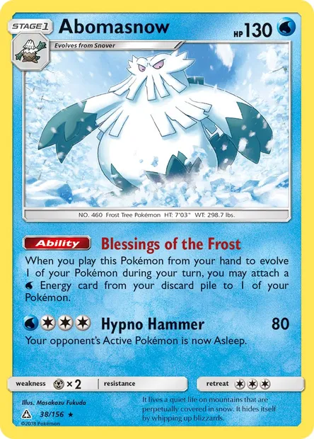 Abomasnow, Pokémon card UPR 38 — Ultra Prism set