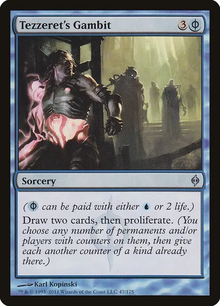 Tezzeret's Gambit, Magic card NPH 47 — New Phyrexia set