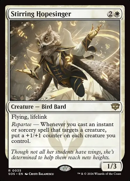 Stirring Hopesinger, Magic card SOS 35 — Secrets of Strixhaven set