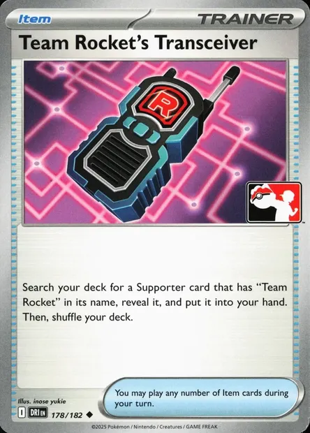 Émetteur-Récepteur de la Team Rocket, carte Pokémon PPS 178-2 — extension Play! Pokémon Prize Pack Series
