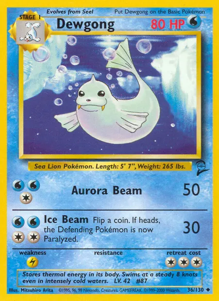 Lamantine, carte Pokémon B2 36 — extension Base Set 2