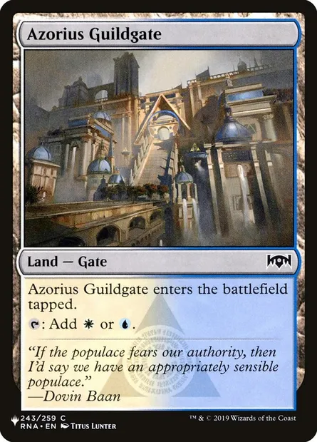 Azorius Guildgate, Magic card PLST RNA-243 — The List set