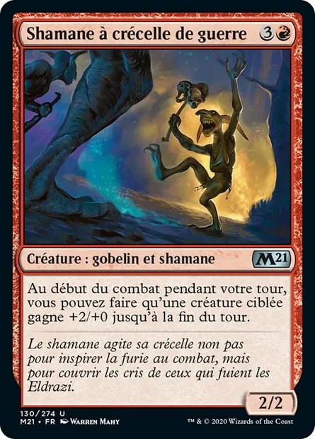 Shamane à crécelle de guerre, carte Magic M21 130 — extension Core Set 2021