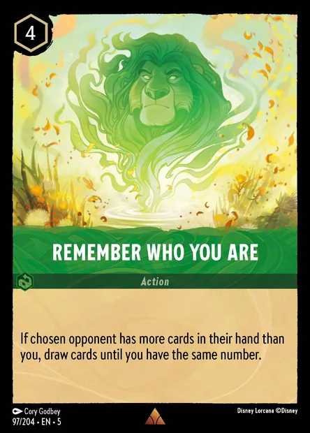 Remember Who You Are, Disney Lorcana card CH5-097 — Shimmering Skies set