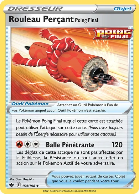 Rouleau Perçant Poing Final, carte Pokémon CRE 154 — extension Règne de Glace