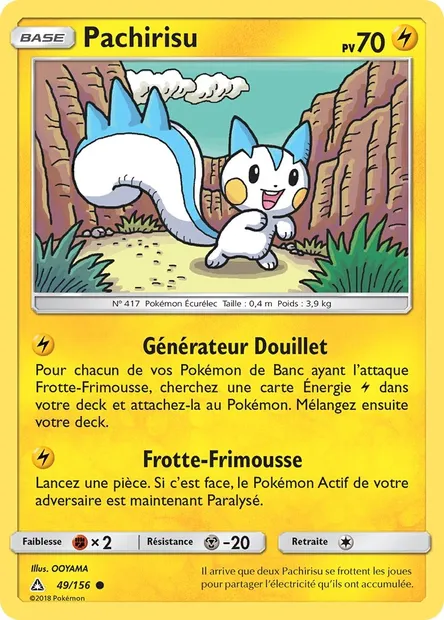 Pachirisu, carte Pokémon UPR 49 — extension Ultra-Prisme