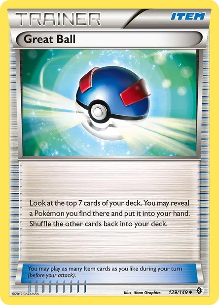 Great Ball, Pokémon card BCR 129 — Boundaries Crossed set