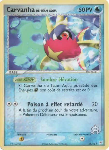 Carvanha de Team Aqua, carte Pokémon MA 25 — extension EX Team Magma vs Team Aqua