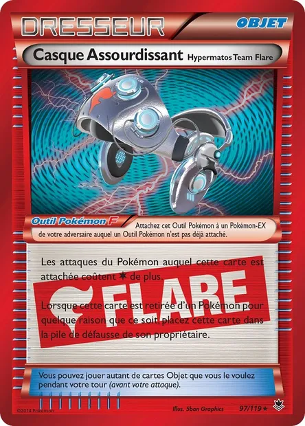 Casque Assourdissant Hypermatos Team Flare, carte Pokémon PHF 97 — extension Vigueur Spectrale