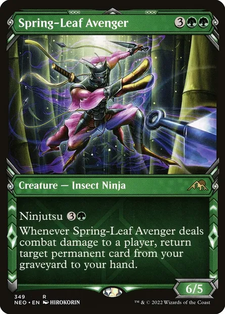 Spring-Leaf Avenger, Magic card NEO 349 — Kamigawa: Neon Dynasty set