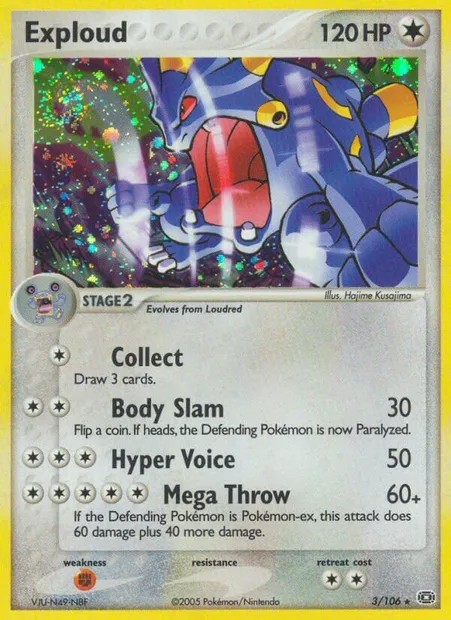 Exploud, Pokémon card EM 3 — Emerald set