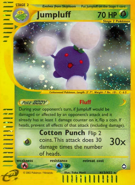 Jumpluff, Pokémon card AQ H13 — Aquapolis set