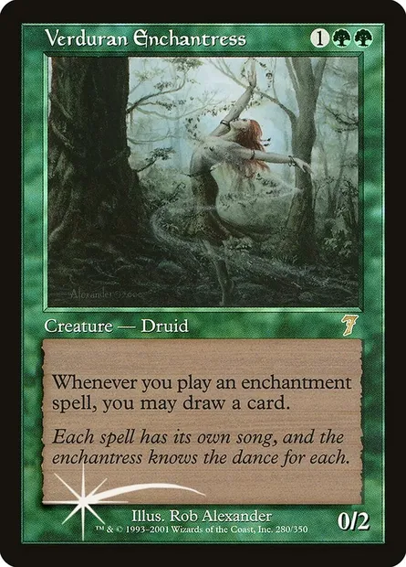 Enchanteresse verduralde, carte Magic 7ED 280★ — extension Septième Edition