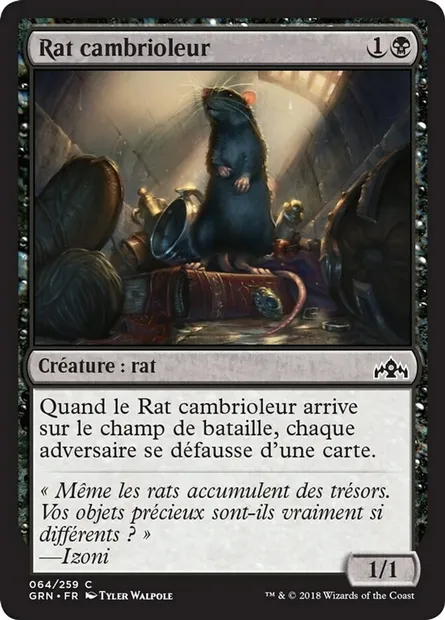 Rat cambrioleur, carte Magic GRN 64 — extension Les Guildes de Ravnica