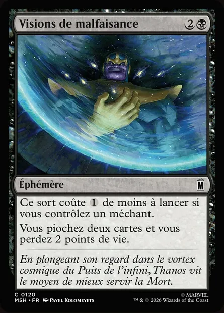 Visions de malfaisance, carte Magic MSH 120 — extension Marvel Super Heroes