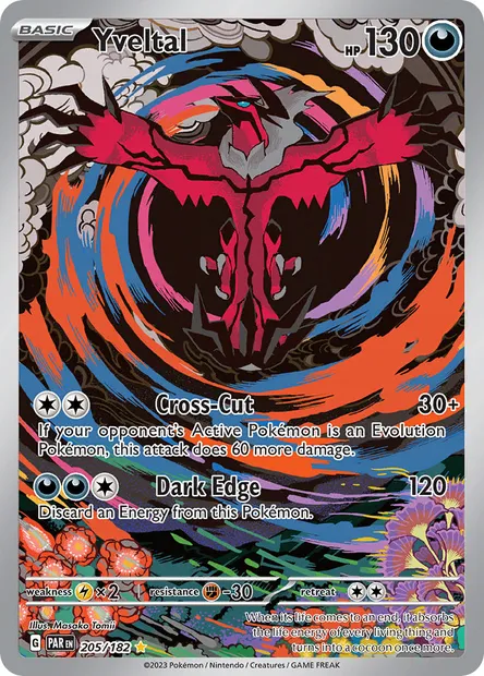 Yveltal, Pokémon card PAR 205 — Paradox Rift set