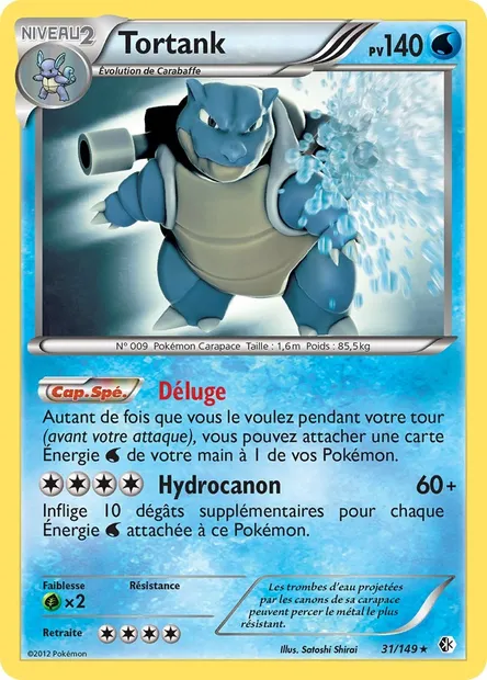 Tortank, carte Pokémon BCR 31 — extension Frontières Franchies