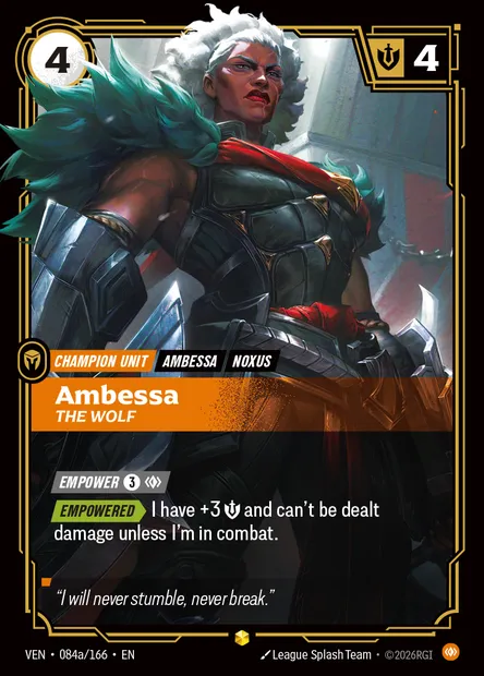 Ambessa, carte Riftbound VEN 084a — extension Vendetta