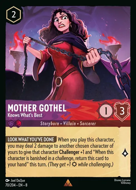 Mother Gothel - Knows What's Best, Disney Lorcana card CH8-070 — The Reign of Jafar set