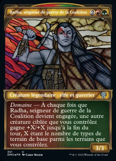 Radha, seigneur de guerre de la Coalition, carte Magic DMU 351 — extension Dominaria Uni
