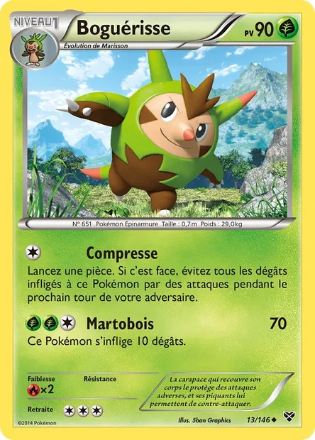 Boguérisse, carte Pokémon XY 13 — extension XY