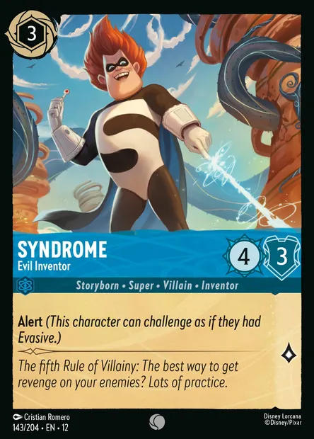 Syndrome - Evil Inventor, Disney Lorcana card CH12-143 — Wilds Unknown set