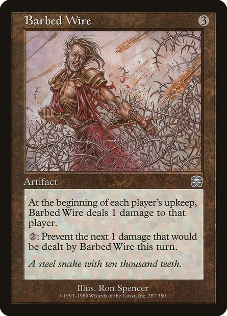 Fil barbelé, carte Magic MMQ 287 — extension Masques de Mercadia