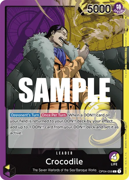 Crocodile, carte One Piece OP04-058 — extension KINGDOMS OF INTRIGUE