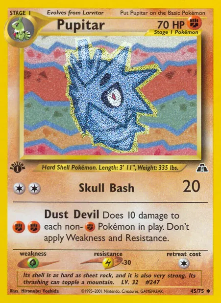 Pupitar, Pokémon card ND 45 — Neo Discovery set