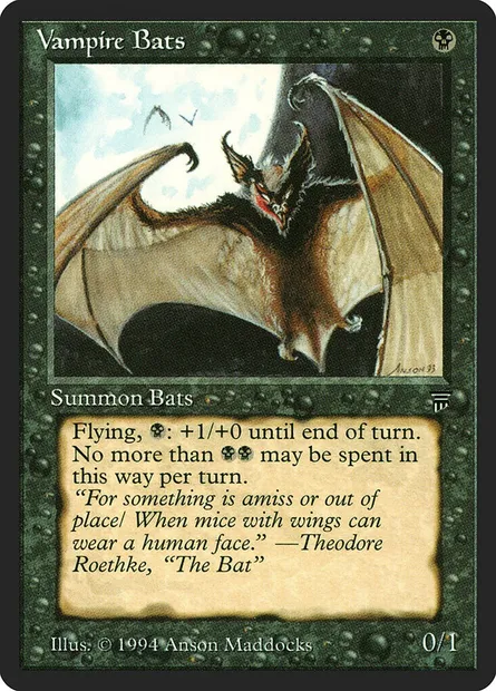 Vampire Bats, Magic card LEG 125 — Legends set