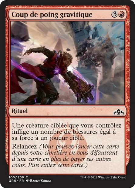 Coup de poing gravitique, carte Magic GRN 105 — extension Les Guildes de Ravnica