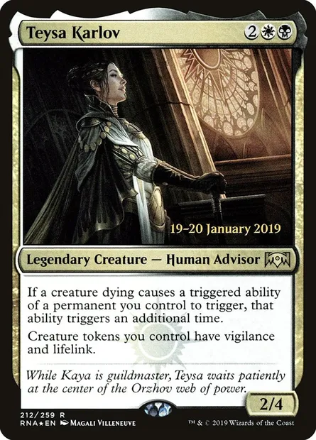 Teysa Karlov, carte Magic PRNA 212s — extension Ravnica Allegiance Promos