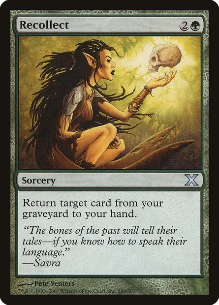 Recollect, Magic card 10E 289 — Tenth Edition set