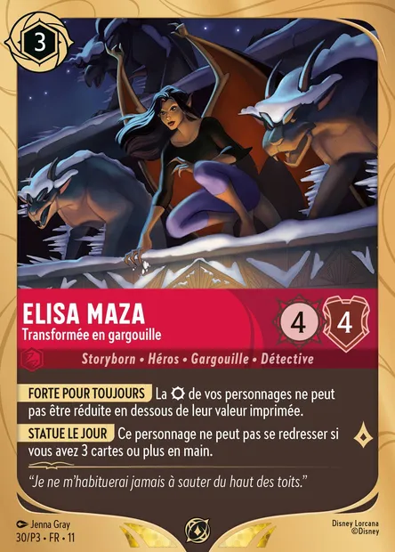 Elisa Maza - Transformée en gargouille, carte Disney Lorcana P3-030 — extension P3