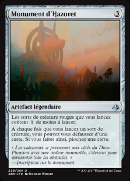 Monument d'Hazoret, carte Magic AKH 229 — extension Amonkhet