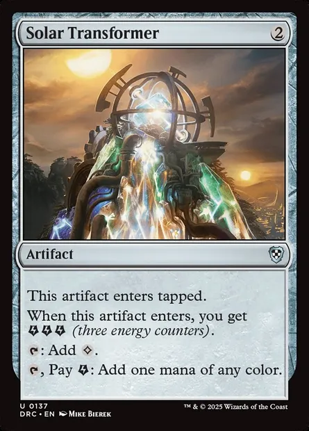 Solar Transformer, Magic card DRC 137 — Aetherdrift Commander set