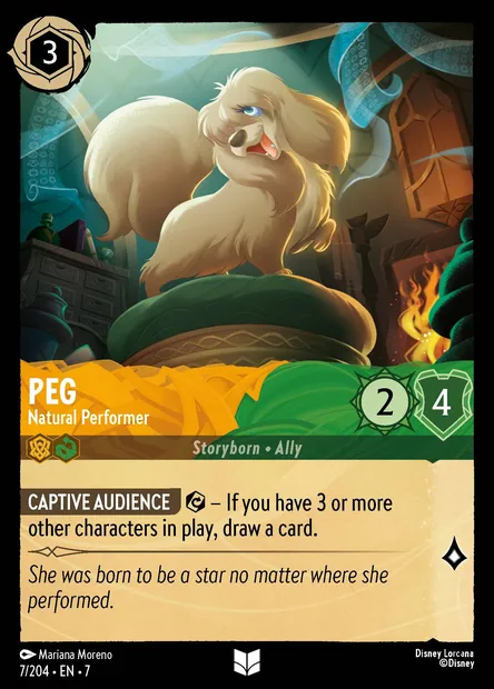 Peg - Natural Performer, Disney Lorcana card CH7-007 — Archazia's Island set