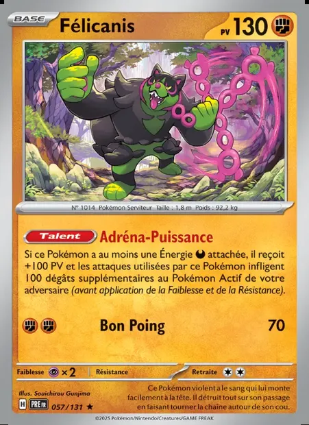 Félicanis, carte Pokémon PRE 057 — extension Évolutions Prismatiques